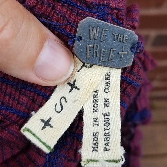 We the Free VGUC Off the Shoulder Stripe Crop Sz S - Picture 5 of 5